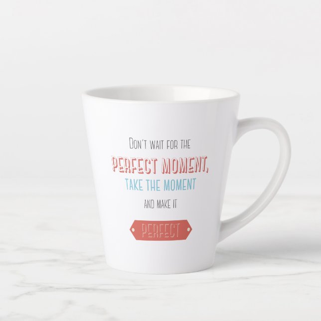 Motivational typographic retro style latte mug (Right)