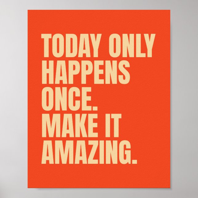 Motivational Typography Design Bold Retro Quote  Poster (Front)