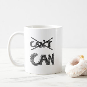 Motivational Typography Design – “I Can” Positive Coffee Mug