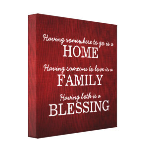 Motivational Typography Family Quote Canvas Print