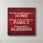 Motivational Typography Family Quote Canvas Print<br><div class="desc">Beautiful typography about the importance of family.</div>