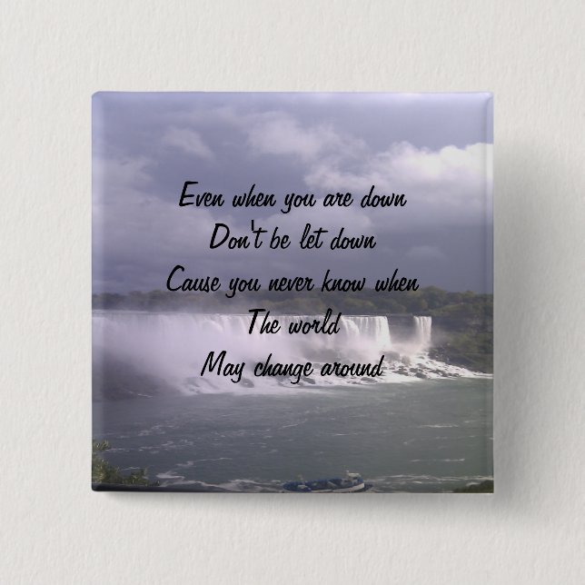 motivational upliftment 2 inch square button (Front)