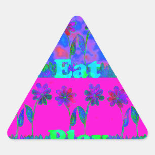 Motivational Vibrant "Eat Love & Play" Art Print Triangle Sticker