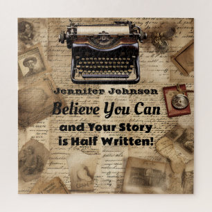 Motivational Vintage Typewriter Puzzle