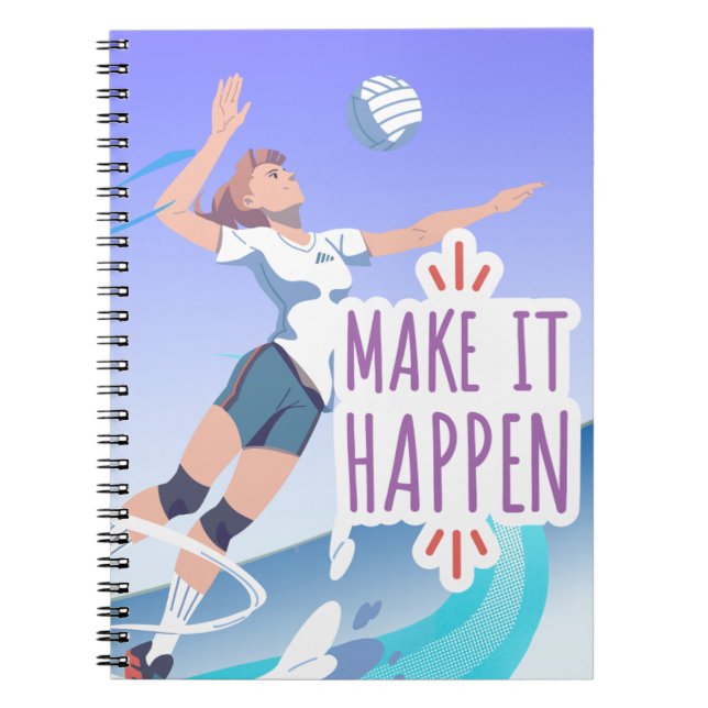 Motivational Volleyball Notebook Cover  (Front)
