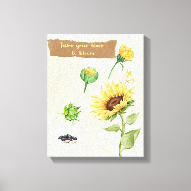 Motivational Wall Art - Take Your Time to Bloom (Front)