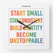 Motivational Wall Clock – Become Unstoppable