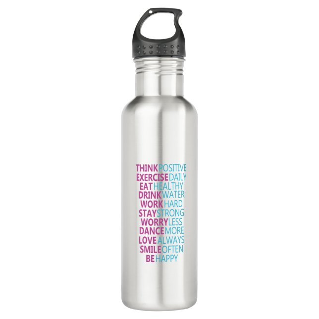 Motivational water tracker stainless steel water b 710 ml water bottle (Front)