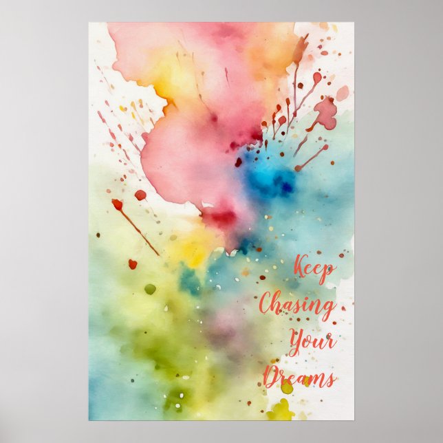 Motivational Watercolor Wall Art Poster 11 (Front)