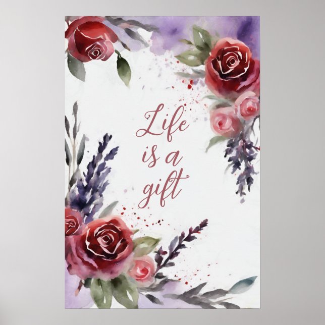 Motivational Watercolor Wall Art Poster 23 (Front)