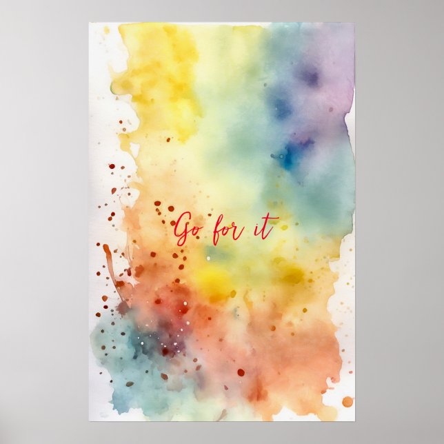 Motivational Watercolor Wall Art Poster 46 (Front)