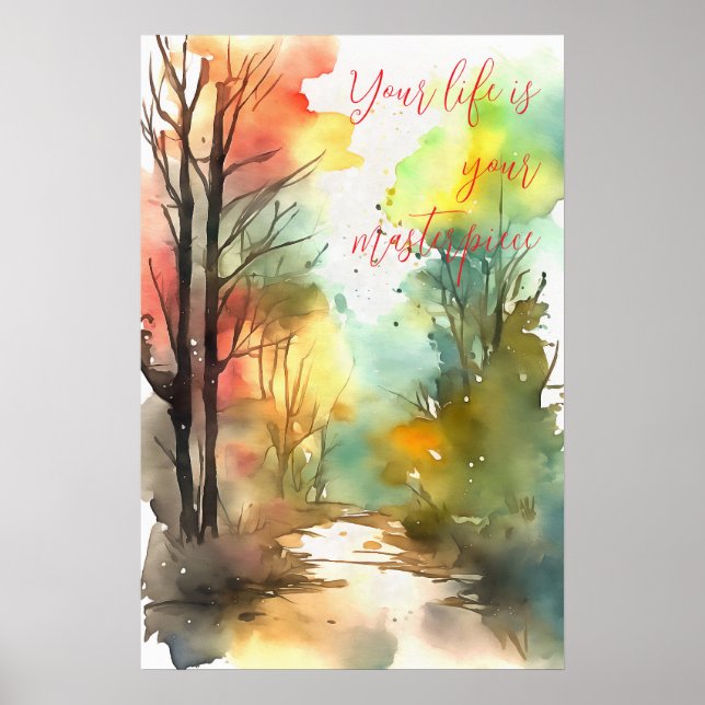 Motivational Watercolor Wall Art Poster 95 (Front)