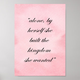 Motivational woman quote. Queen, strong,powerful. Poster