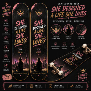 Motivational Women's Street Art Graphic Skateboard