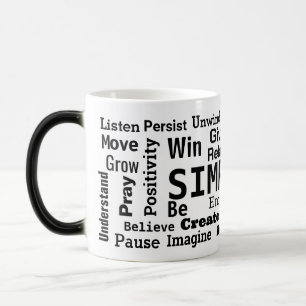 Motivational Word Cloud On White Magic Mug