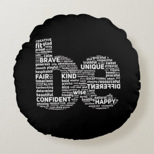 Motivational Word Cloud Throw Pillow