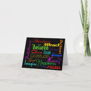 Motivational Word Collage Note Card