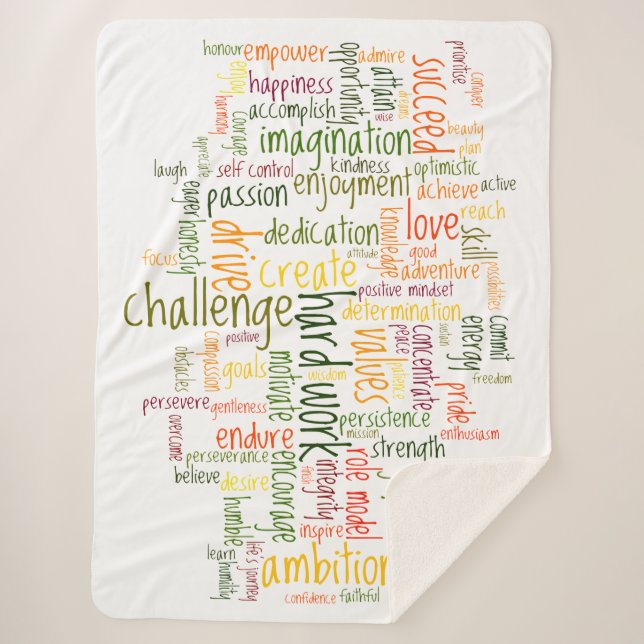 Motivational Words #2 positive encouragement Sherpa Blanket (Front)