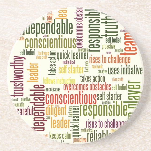 Motivational Words #4 positive values Coaster (Front)