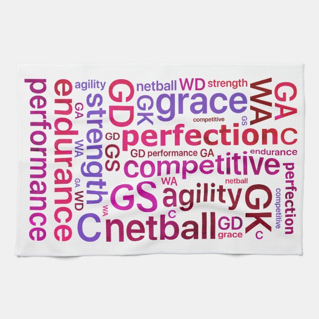 Motivational Words And Positions Netball Kitchen Towel (Horizontal)
