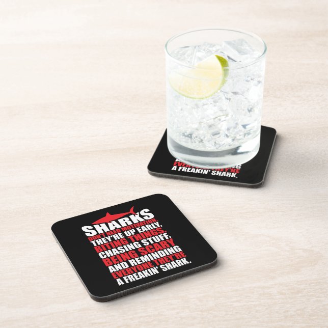 Motivational Words - Be A Shark Coaster (Right Side)