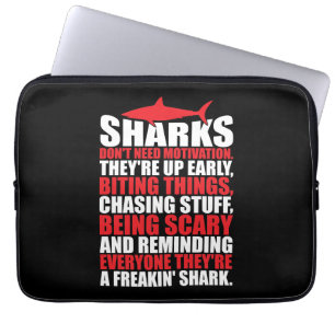 Motivational Words - Be A Shark Laptop Sleeve