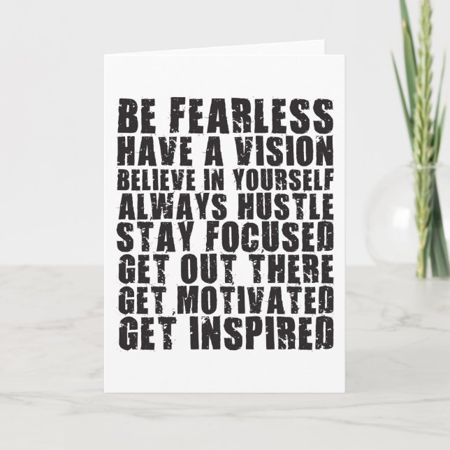 Motivational Words - Be Fearless. Have a Vision Card (Front)