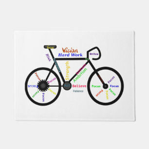Motivational Words, Biking, Cycling, Bike Mens Doormat