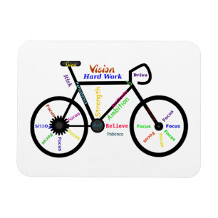 Motivational Words, Biking, Cycling, Bike Mens Magnet