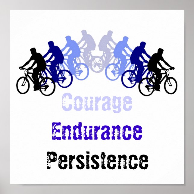 Motivational Words, Biking, Cycling, Bike Poster (Front)
