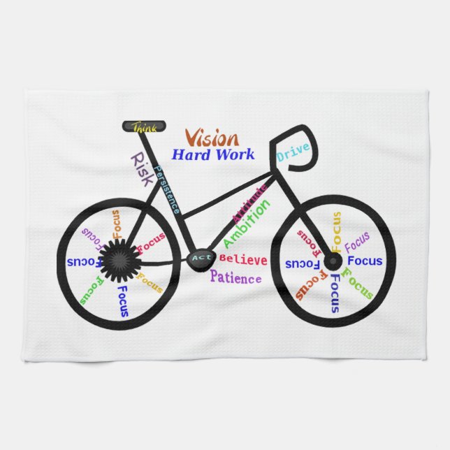 Motivational Words, Biking, Cycling, Bike Womens Kitchen Towel (Horizontal)
