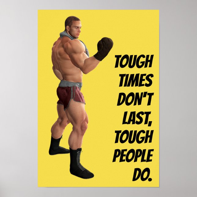 Motivational Words Boxer's Punch Fighter Quote Poster (Front)