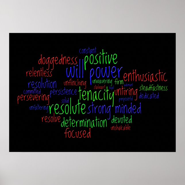 Motivational Words Encouraging a Positive Attitude Poster (Front)
