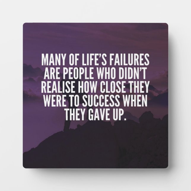 Motivational Words - Failure and Success Plaque (Front)