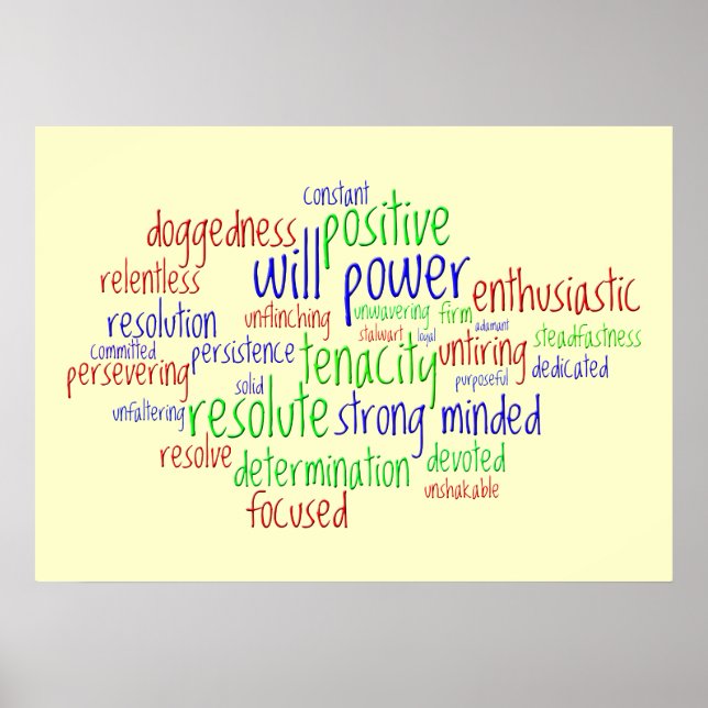 Motivational Words for New Year, Positive Attitude Poster (Front)