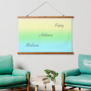 Motivational Words on Abstract Pastel Colours Hanging Tapestry