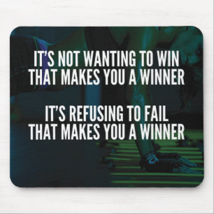 Motivational Words - Refuse To Fail - Workout Mouse Pad