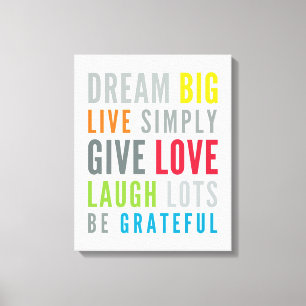 MOTIVATIONAL WORDS TO LOVE BY modern typography Canvas Print