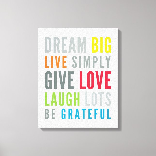 MOTIVATIONAL WORDS TO LOVE BY modern typography Canvas Print (Front)