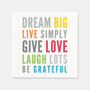 MOTIVATIONAL WORDS TO LOVE BY modern typography Napkin