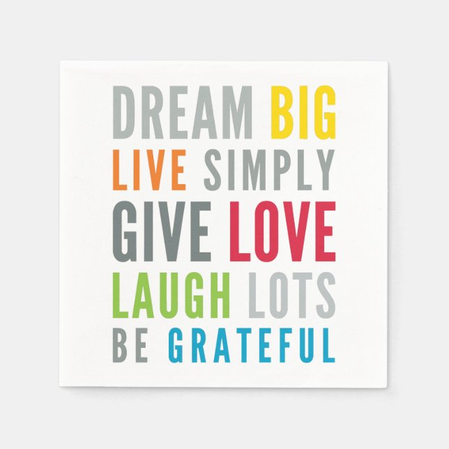 MOTIVATIONAL WORDS TO LOVE BY modern typography Napkin (Front)