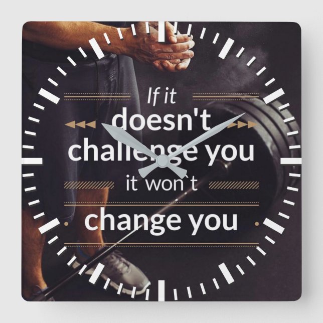 Motivational Words - Workout Square Wall Clock (Front)