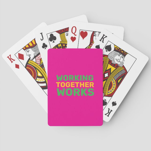 motivational working together playing cards (Back)