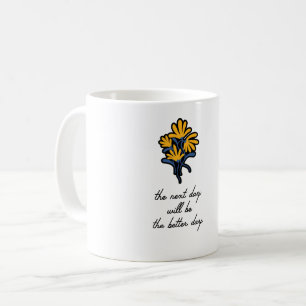Motivational Yellow Floral Quote Coffee Mug