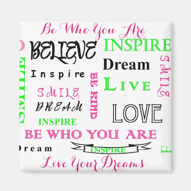 Motivationnel et des mots inspirants Magnet (Devant)