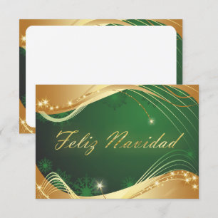 Motivo dorado de Navidad con fondo verde Invitation