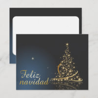 Motivo navideño azul con dorado árbol de navidad.