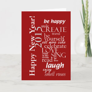 motivtional inspirational happy new year 2015 holiday card
