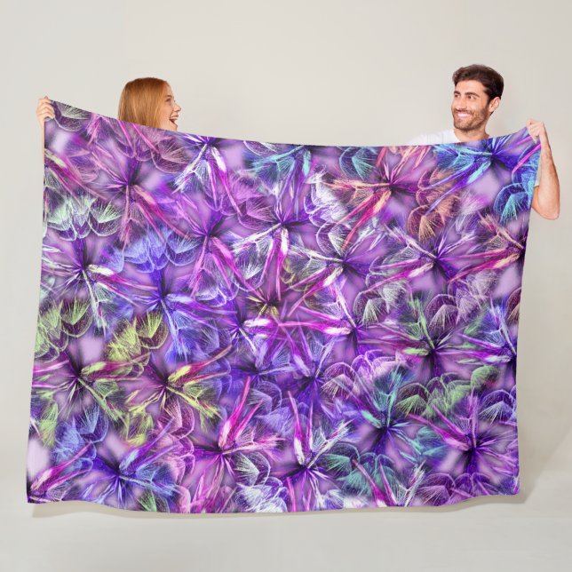 Motley dandelions, abstract pattern  fleece blanket (In Situ)