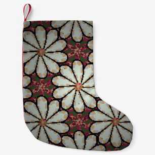 Motley illustration. Small colourful flowers. Spri Christmas Stocking